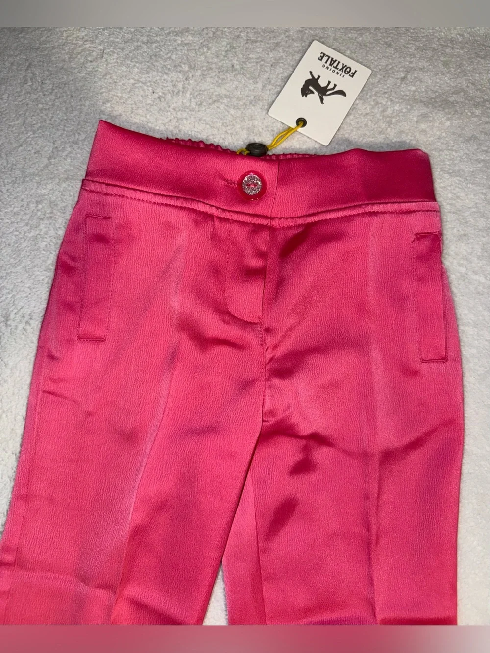 Finding Foxtale fuzzy knit butterfly sweater and pink satin pants, sz 4, NWT